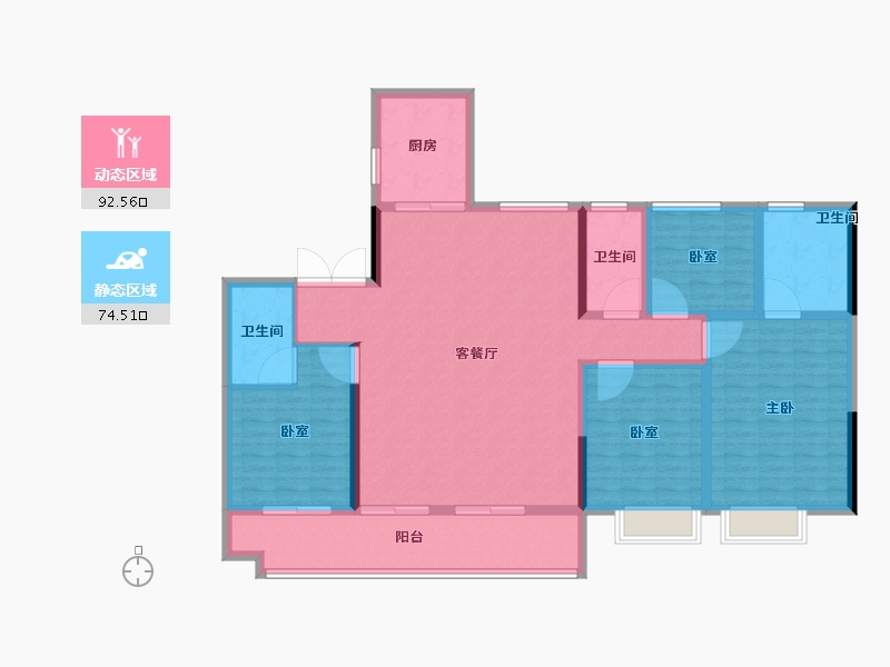 安徽省-亳州市-碧桂园·星河万里-152.00-户型库-动静分区