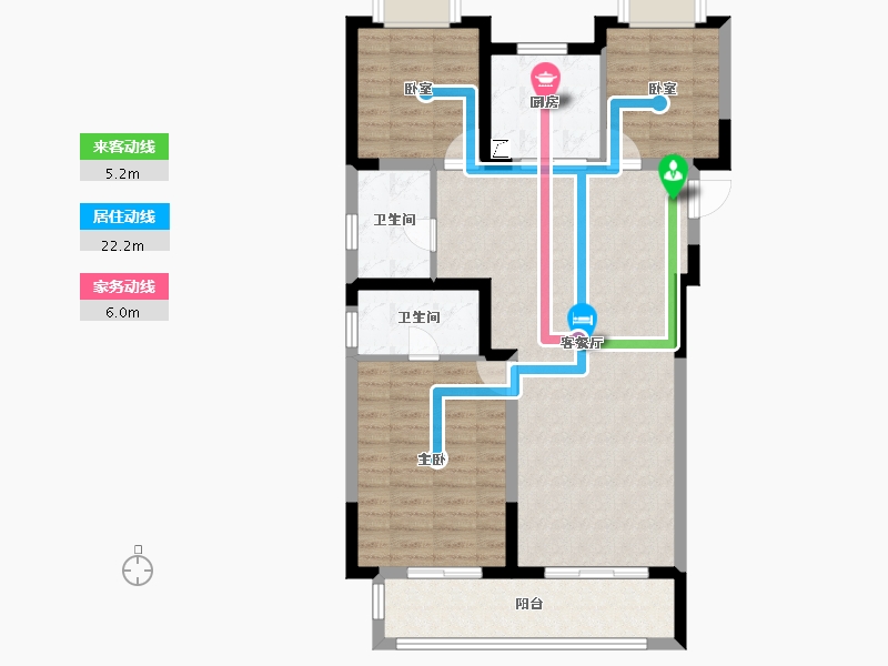 湖北省-武汉市-保利城七期云廷-94.45-户型库-动静线