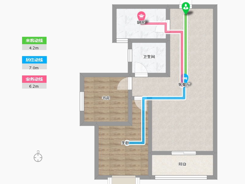 陕西省-咸阳市-颐和名居-63.86-户型库-动静线