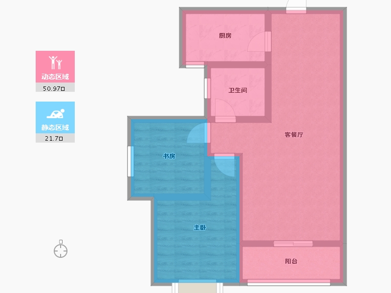 陕西省-咸阳市-颐和名居-63.86-户型库-动静分区