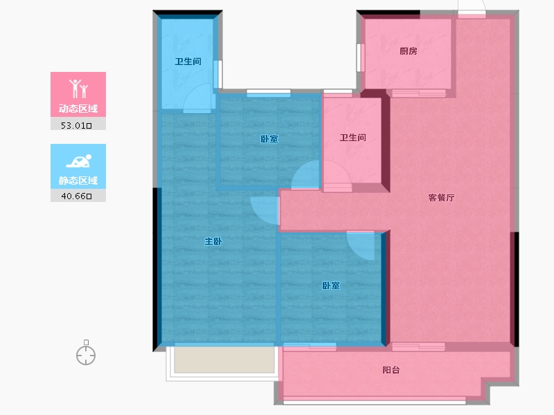 湖北省-恩施土家族苗族自治州-巴东碧桂园-83.93-户型库-动静分区