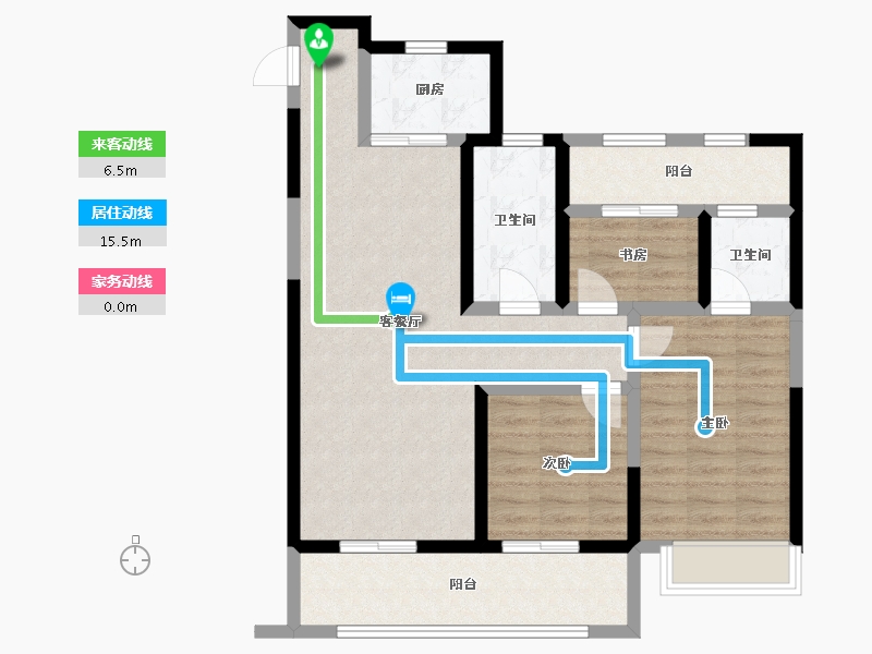 陕西省-咸阳市-龙湖上城-86.31-户型库-动静线