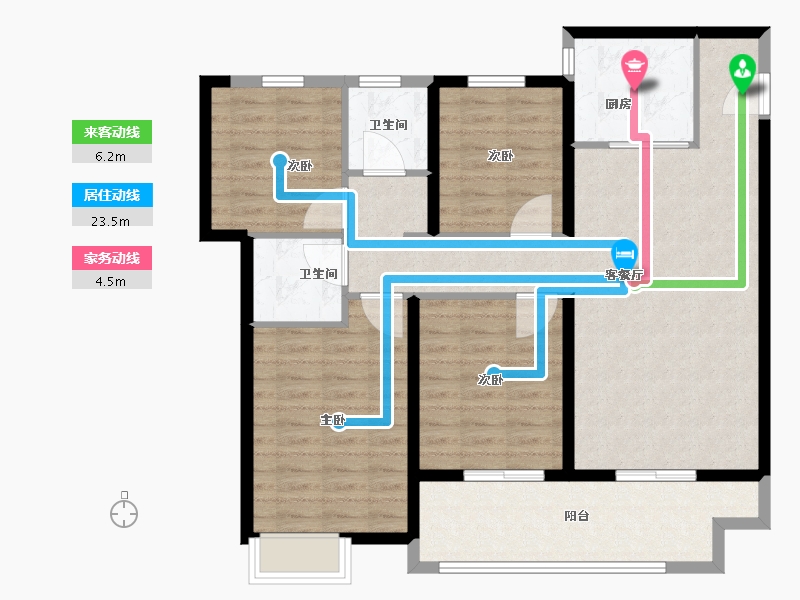 陕西省-咸阳市-金科集美嘉悦-104.00-户型库-动静线