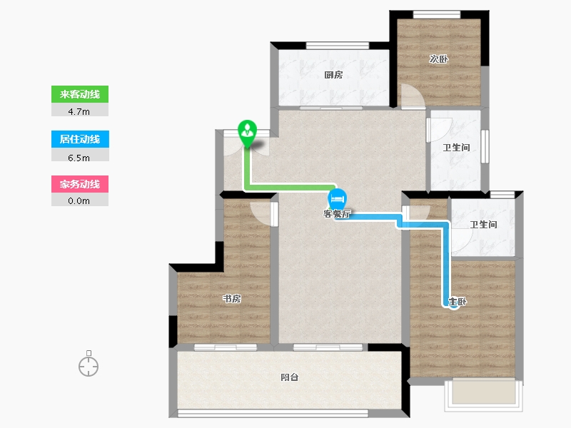 江苏省-镇江市-美的·君兰悦-97.60-户型库-动静线