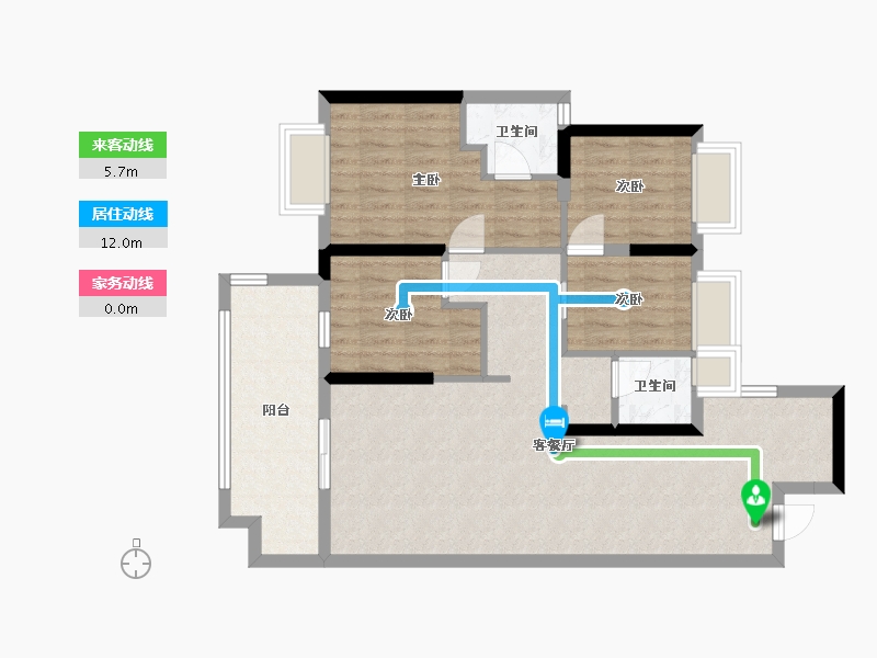 湖南省-长沙市-金侨风华府-113.00-户型库-动静线