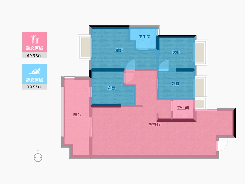 湖南省-长沙市-金侨风华府-113.00-户型库-动静分区