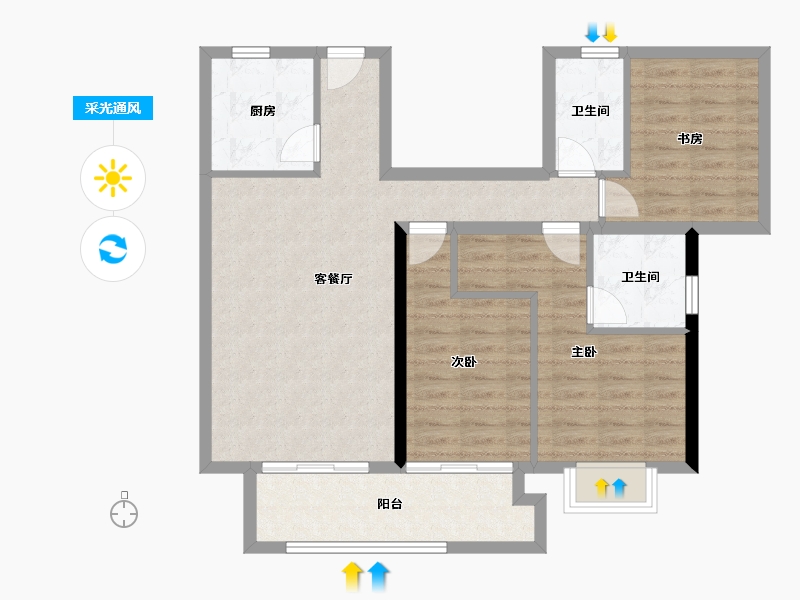 福建省-龙岩市-武平福景公园壹号-86.04-户型库-采光通风