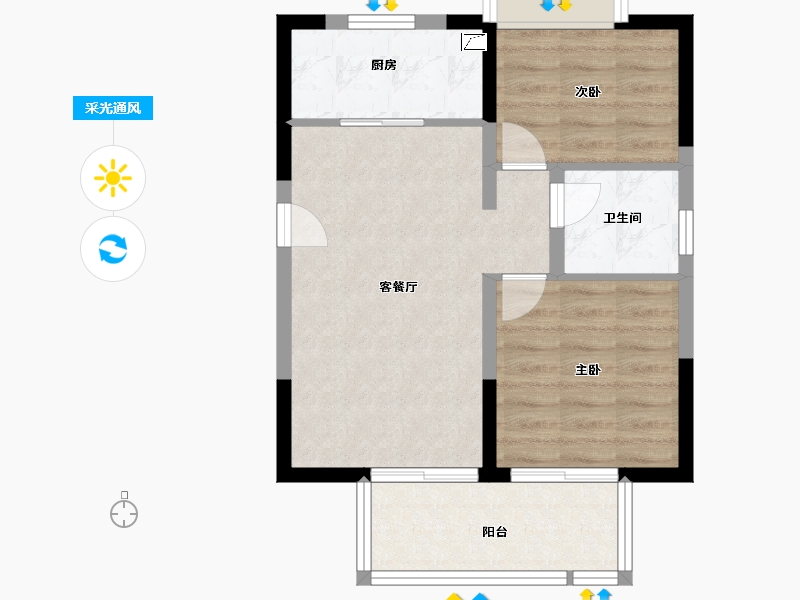 福建省-漳州市-园博壹号院-56.00-户型库-采光通风