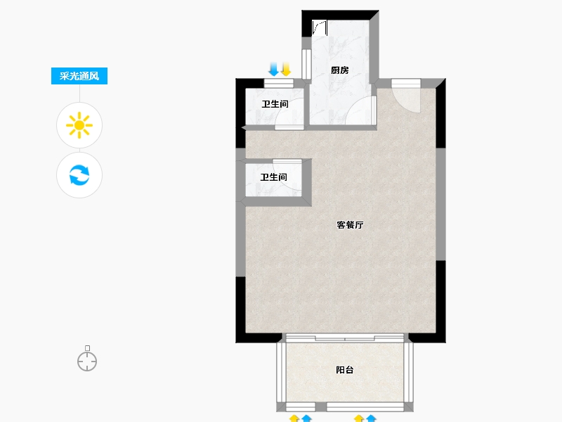 福建省-漳州市-园博壹号院-40.01-户型库-采光通风