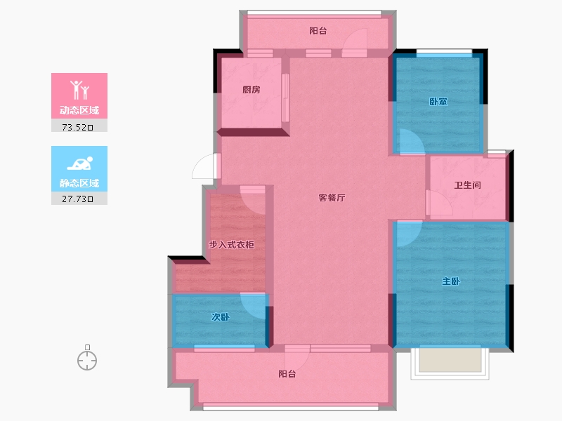 山东省-烟台市-名门福邸-89.35-户型库-动静分区