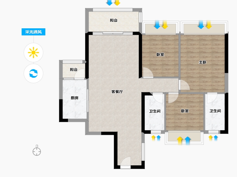 广东省-云浮市-创宇汇景城-93.75-户型库-采光通风