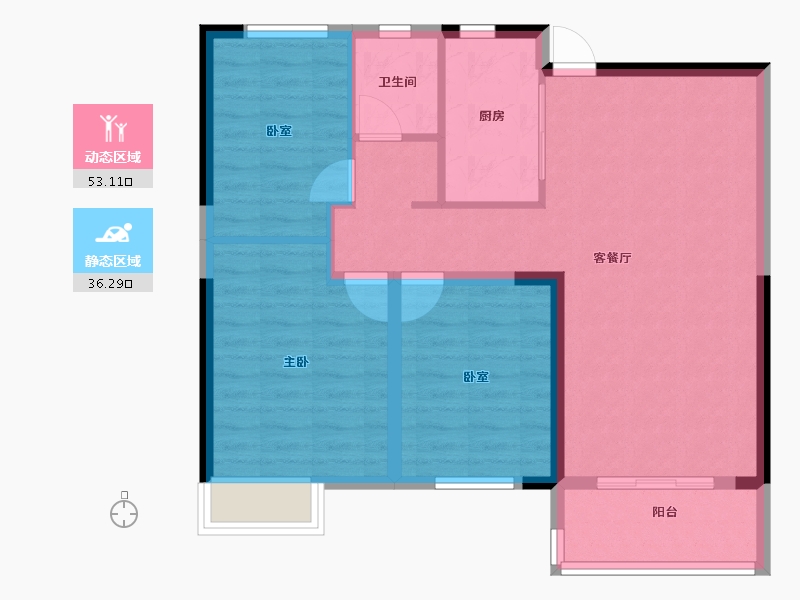 湖南省-长沙市-澳海望洲府-80.55-户型库-动静分区