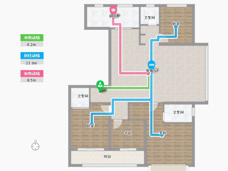 山东省-烟台市-天府君澜-143.20-户型库-动静线