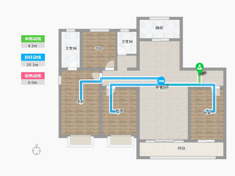 山东省-烟台市-天府君澜-124.61-户型库-动静线