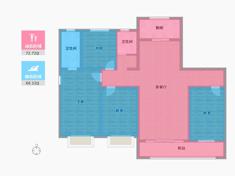 山东省-烟台市-天府君澜-124.61-户型库-动静分区