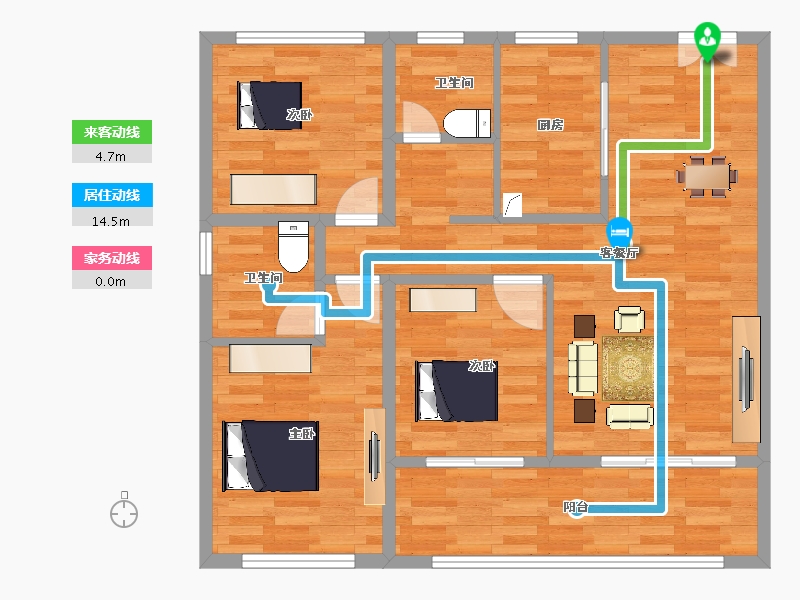 青海省-西宁市-蘭悦·君品-84.00-户型库-动静线