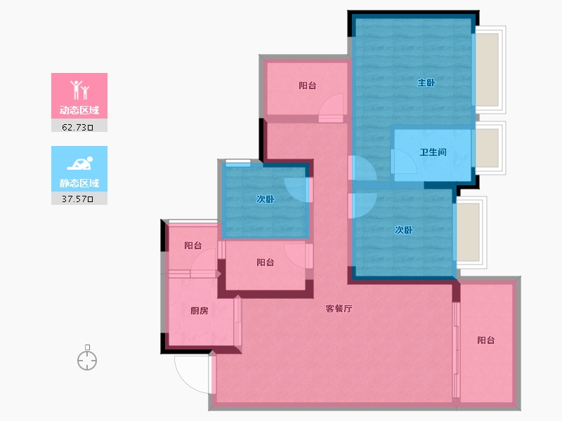 四川省-成都市-君悦时代-88.31-户型库-动静分区