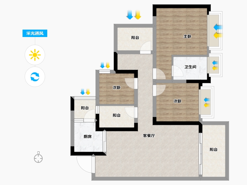 四川省-成都市-君悦时代-88.31-户型库-采光通风