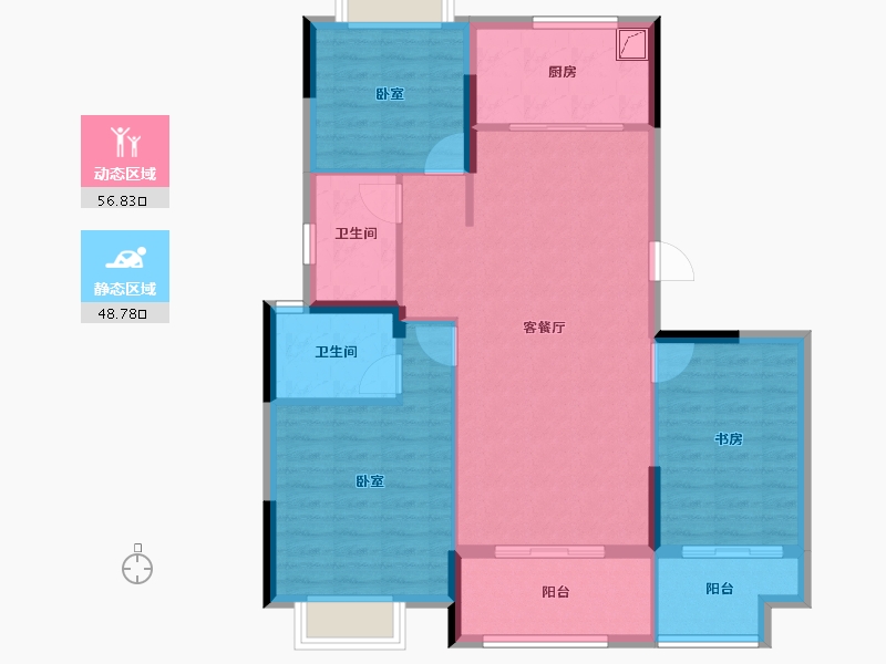 湖北省-襄阳市-民发东著-95.42-户型库-动静分区