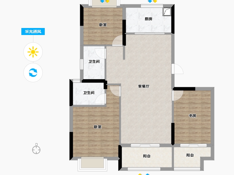 湖北省-襄阳市-民发东著-95.42-户型库-采光通风