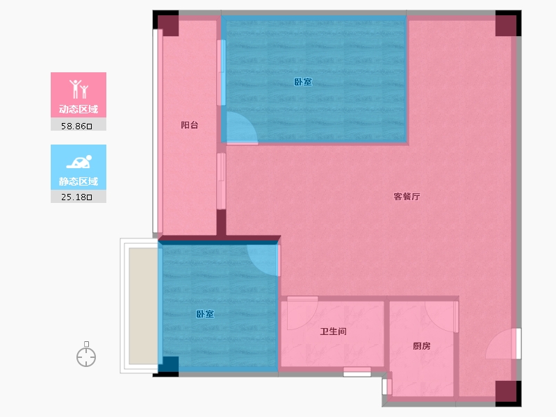 河南省-南阳市-财富公馆二期-75.96-户型库-动静分区