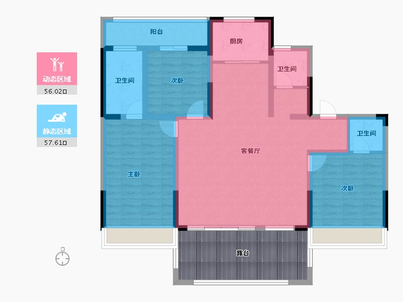 河南省-南阳市-淅川滨河府-116.35-户型库-动静分区