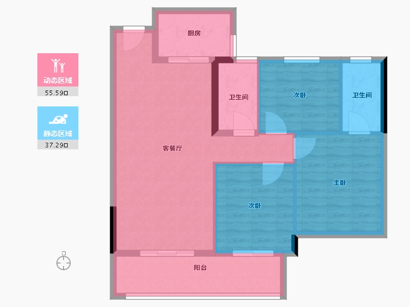 福建省-龙岩市-江南名府-84.00-户型库-动静分区