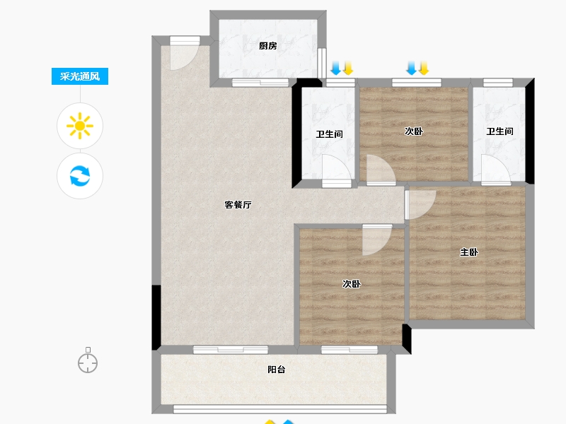 福建省-龙岩市-江南名府-84.00-户型库-采光通风