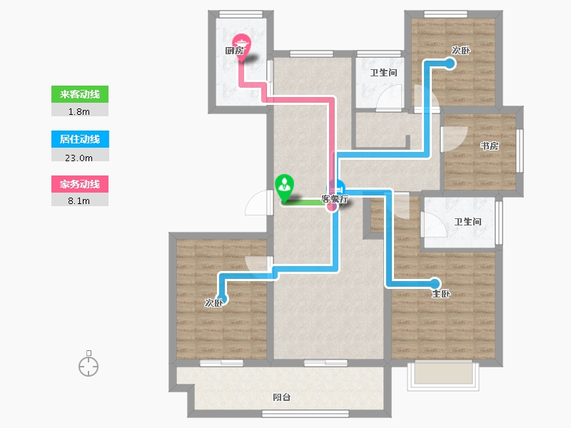 河南省-驻马店市-伟汇汝意府-110.68-户型库-动静线