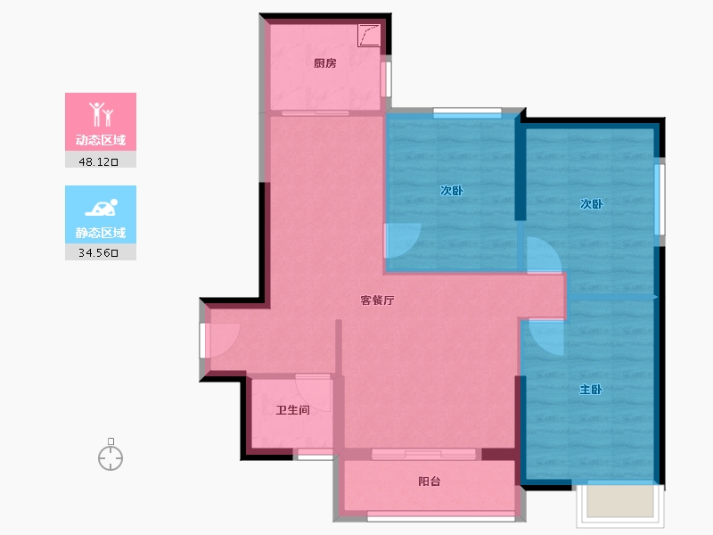 福建省-漳州市-龙江新苑-98.93-户型库-动静分区