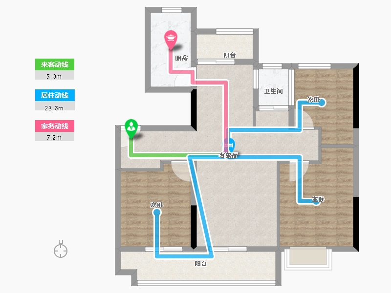 安徽省-亳州市-绿城·亳州蘭园-92.80-户型库-动静线