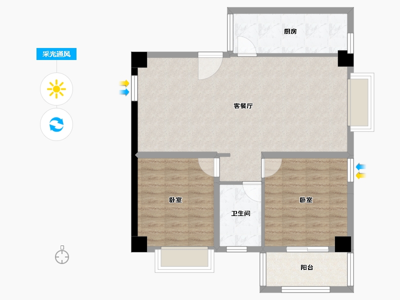 河南省-南阳市-财富公馆二期-78.12-户型库-采光通风