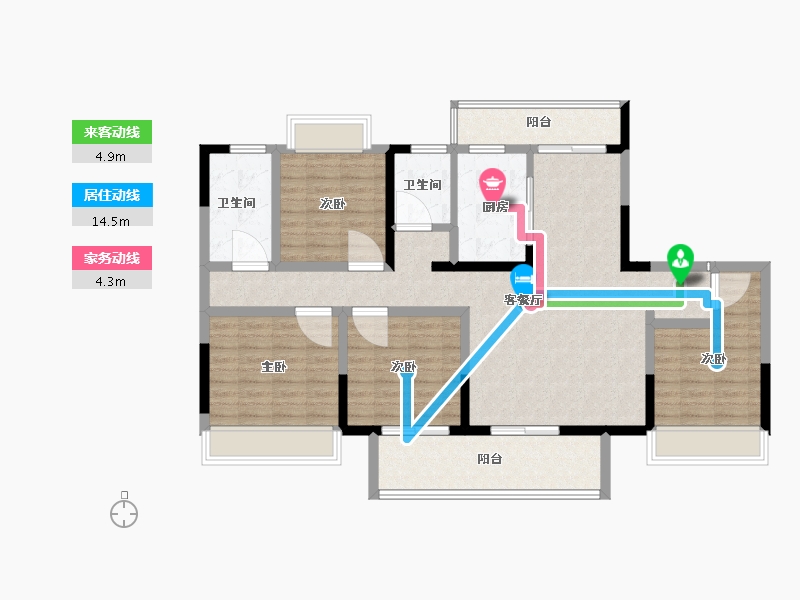 安徽省-阜阳市-建业徽创新筑-115.00-户型库-动静线