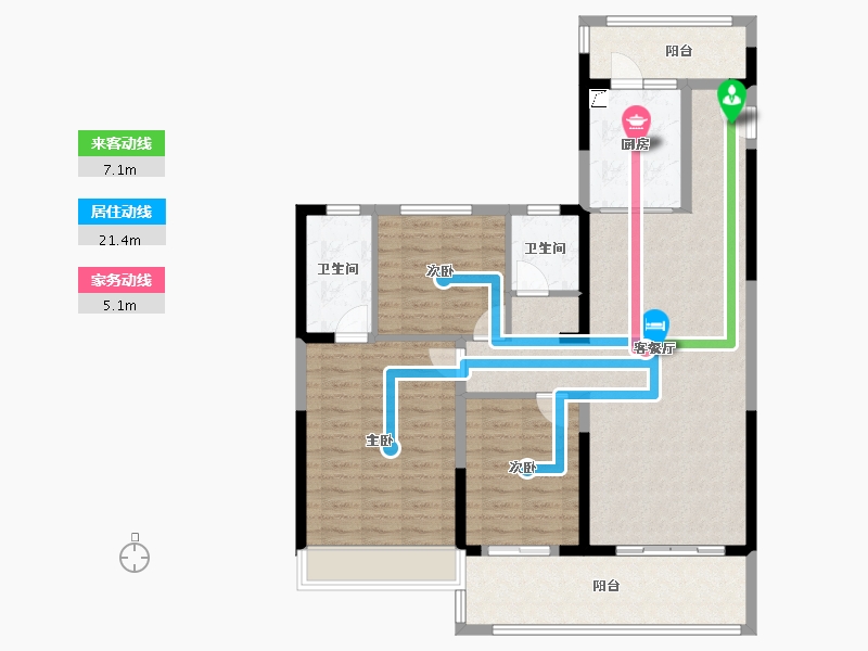 陕西省-咸阳市-日月公馆-108.81-户型库-动静线