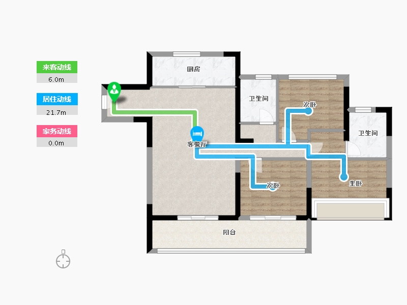 安徽省-阜阳市-碧桂园玖玺台-89.38-户型库-动静线