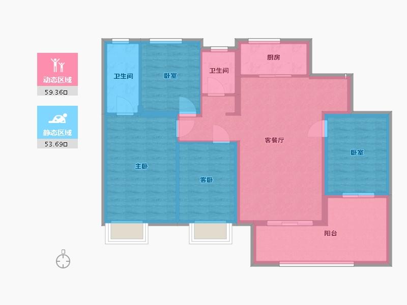 贵州省-黔西南布依族苗族自治州-佳锦苑-102.30-户型库-动静分区