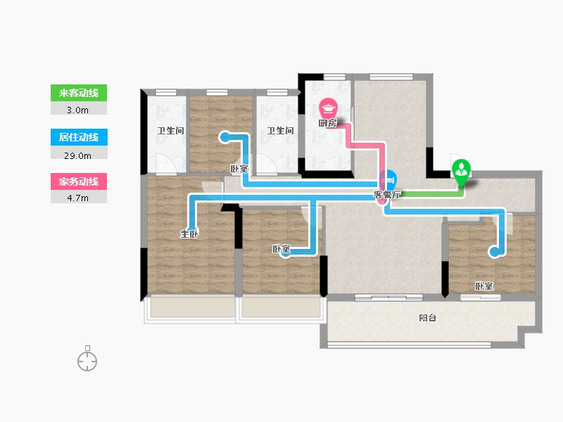 安徽省-淮北市-濉溪碧桂园-104.09-户型库-动静线