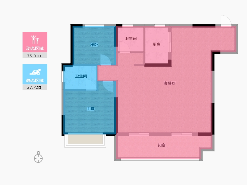 安徽省-阜阳市-徽创芬芳四季-93.00-户型库-动静分区