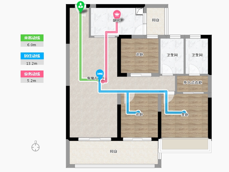 陕西省-咸阳市-日月公馆-90.41-户型库-动静线