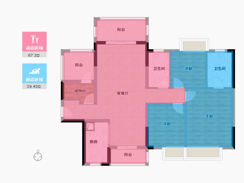 广东省-韶关市-韶关印象岭南奥园文化旅游城-95.00-户型库-动静分区