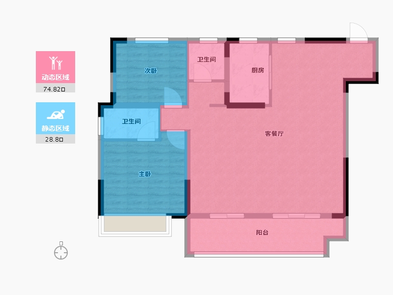 安徽省-阜阳市-徽创芬芳四季-94.00-户型库-动静分区