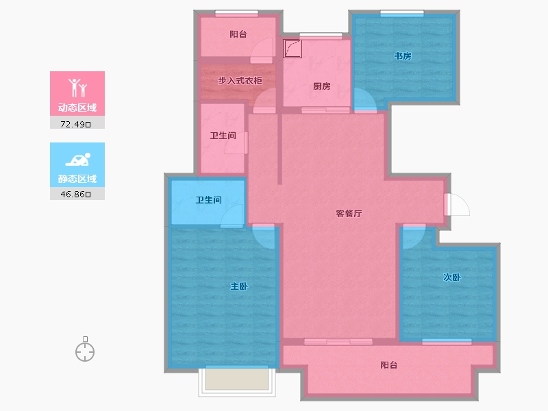 江苏省-镇江市-中海·时代都会-105.93-户型库-动静分区