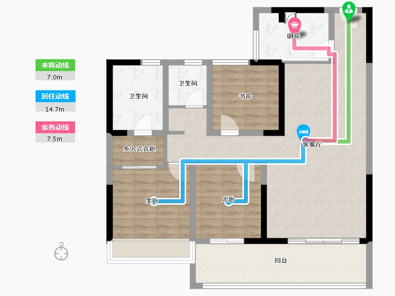 陕西省-咸阳市-日月公馆-101.59-户型库-动静线