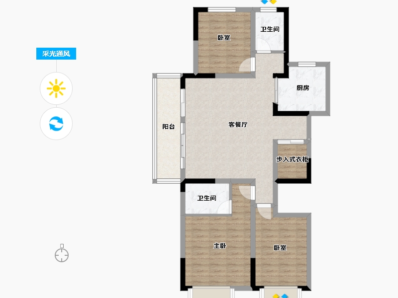 河南省-洛阳市-建业滨河珑府-100.02-户型库-采光通风