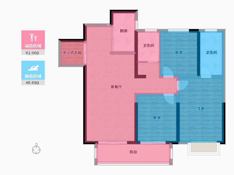 河南省-洛阳市-建业滨河珑府-96.10-户型库-动静分区