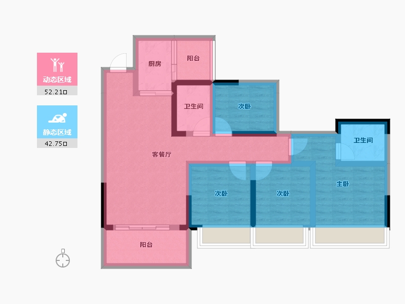 四川省-内江市-西城首座-82.46-户型库-动静分区