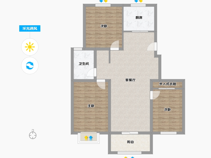 安徽省-淮北市-状元府邸-93.96-户型库-采光通风