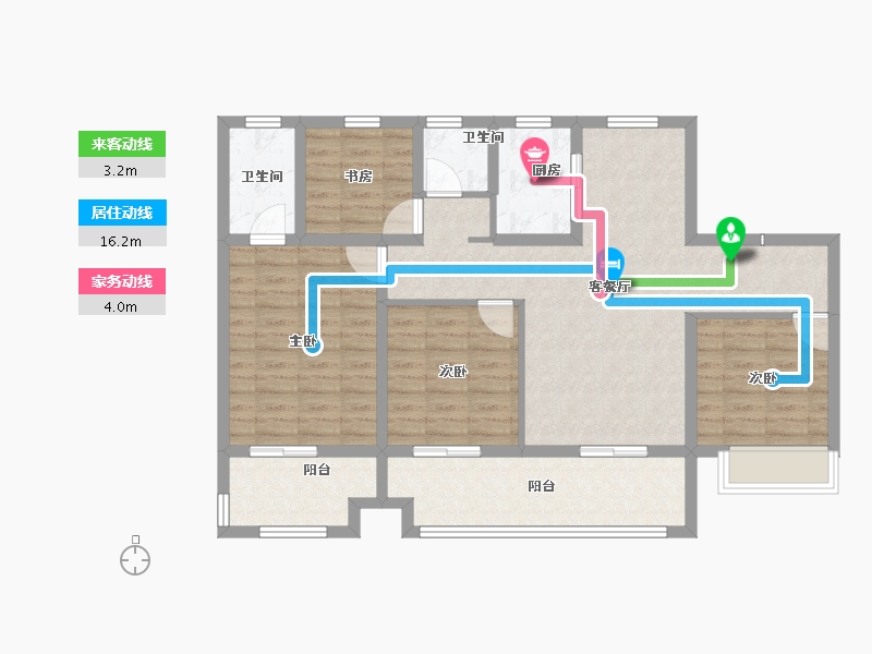 安徽省-淮北市-濉溪龙记檀府-102.40-户型库-动静线