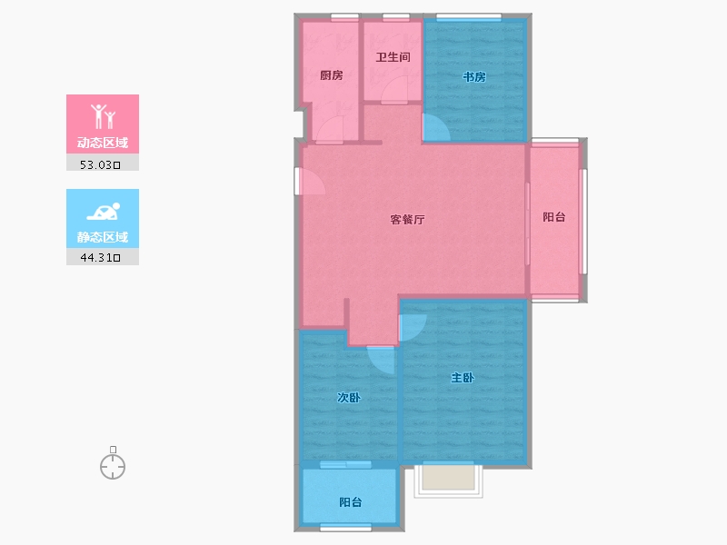 安徽省-淮北市-状元府邸-88.36-户型库-动静分区