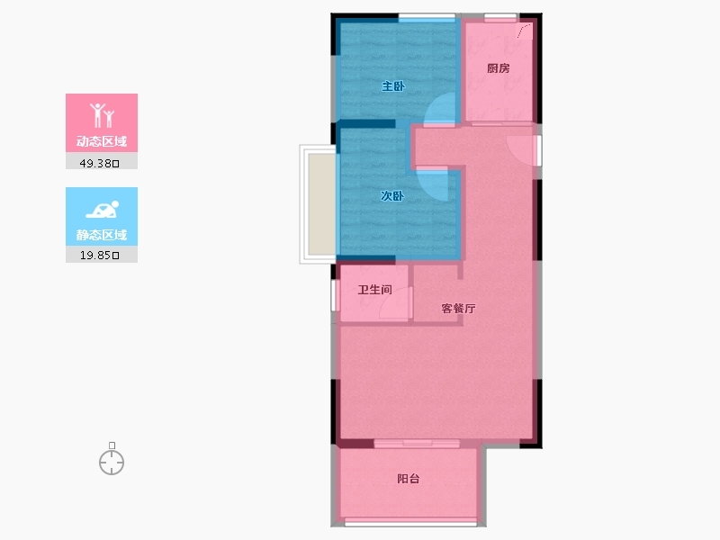 四川省-成都市-黄龙溪谷-60.92-户型库-动静分区